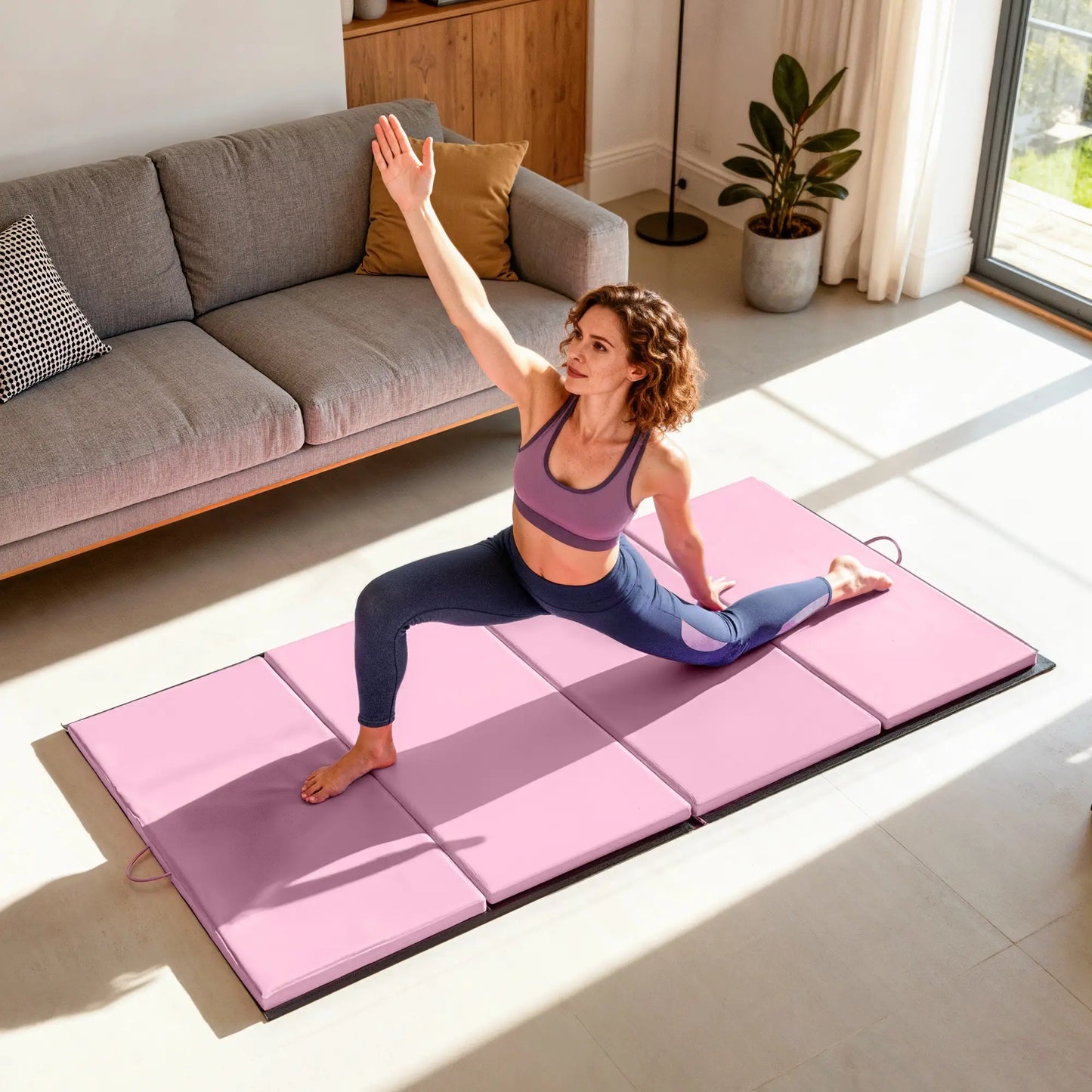 4'x6'x2'' Folding Gymnastics Mat, Exercise Mat for Yoga, MMA, Pink Gymnastics Mats at Gallery Canada