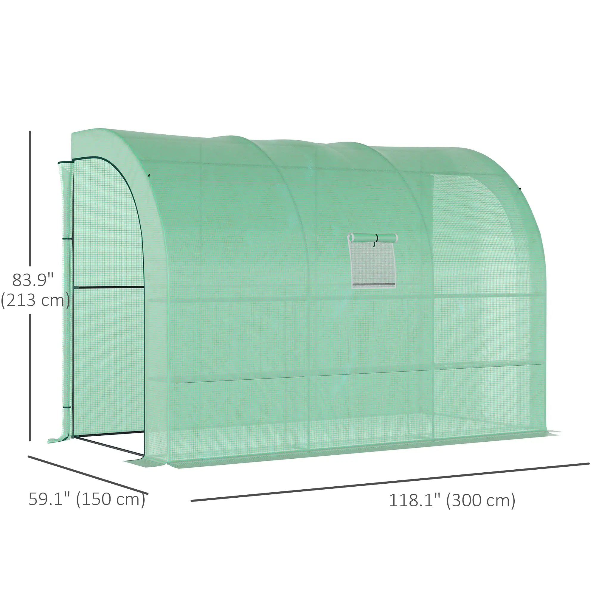Walk-in Lean-to Greenhouse, 10' x 5' x 7', PE Cover, Green Greenhouses at Gallery Canada
