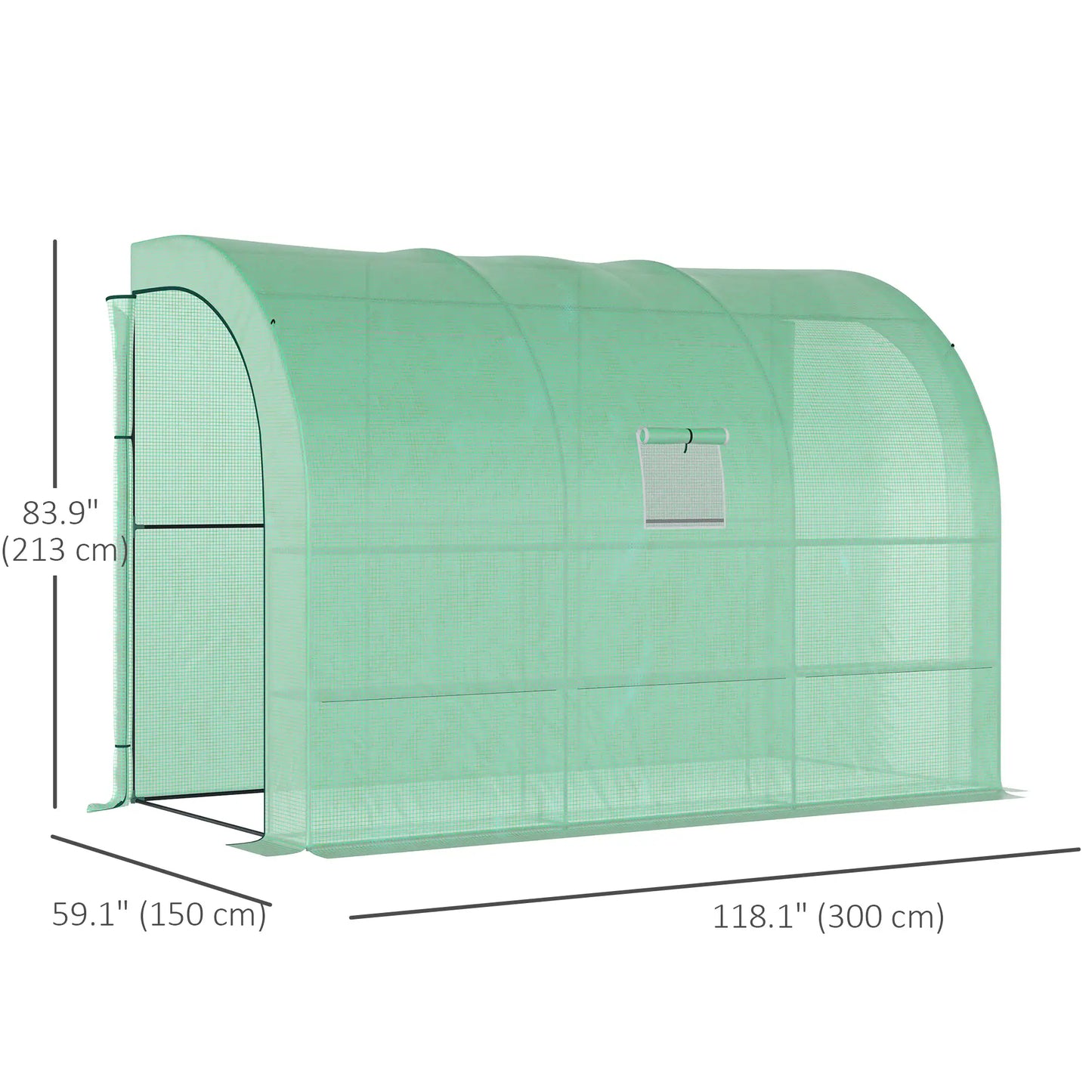 Walk-in Lean-to Greenhouse, 10' x 5' x 7', PE Cover, Green Greenhouses at Gallery Canada
