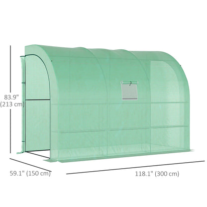 Walk-in Lean-to Greenhouse, 10' x 5' x 7', PE Cover, Green Greenhouses at Gallery Canada