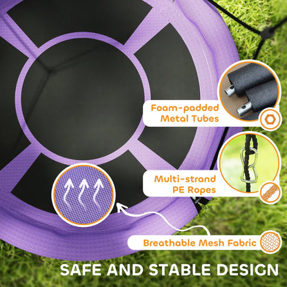 100cm Diameter Nest Seat, Height Adjustable, Kids Outdoor Playground, Purple Gym Sets & Swings at Gallery Canada