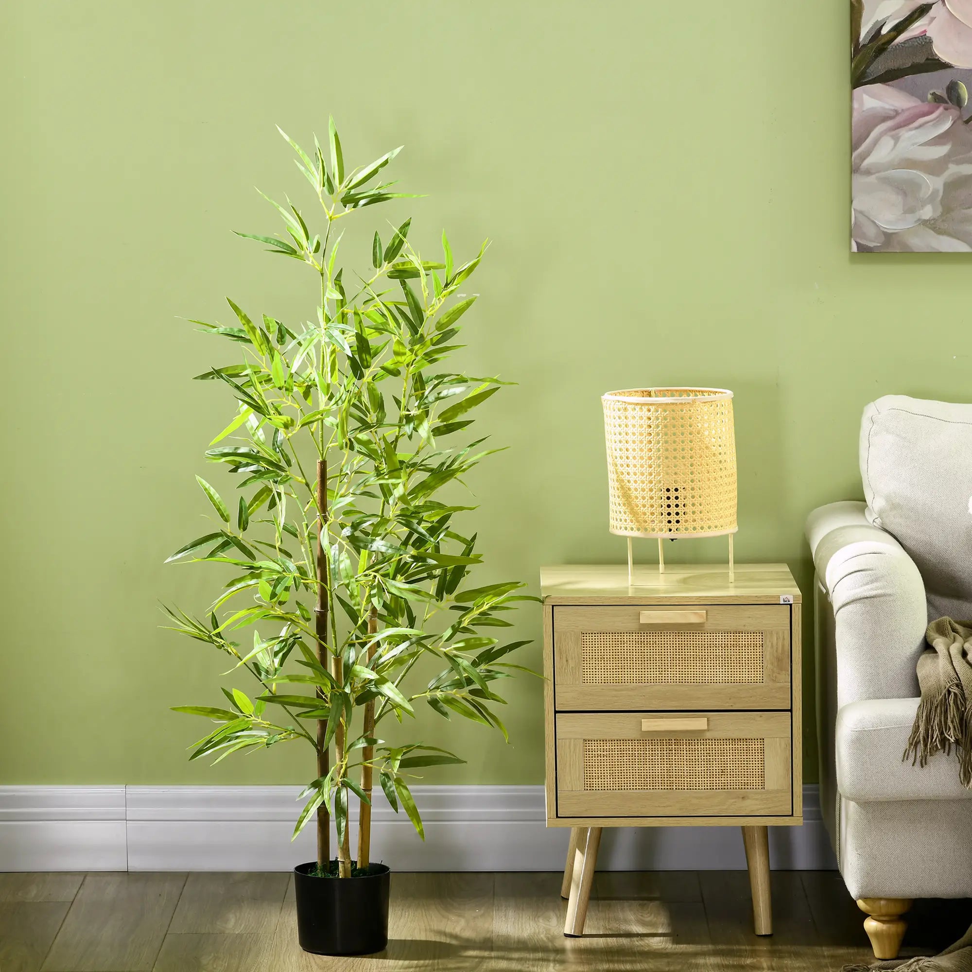 4ft Artificial Bamboo Tree with Pot, Indoor Home Office Decor Artificial Trees at Gallery Canada