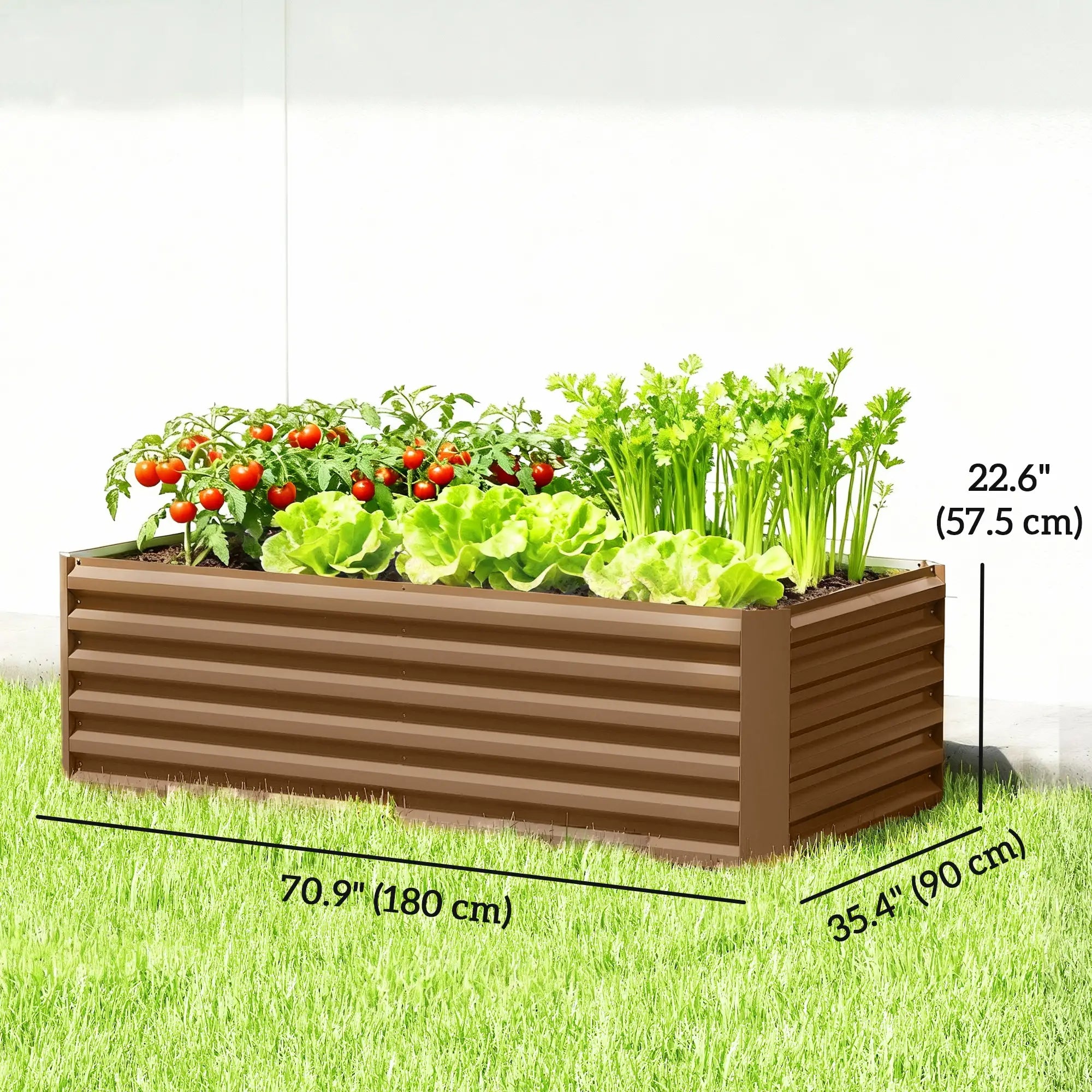 6' x 3' x 2' Raised Garden Bed, Galvanized Planter Box, Brown Galvanized Planter Boxes at Gallery Canada