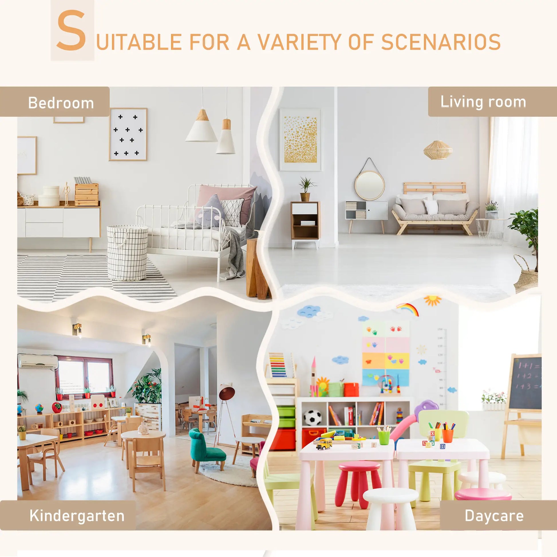 Kids Wooden Table, 2 Chairs Set, Bear Shape, Rounded Corners, White Kids Table Sets at Gallery Canada