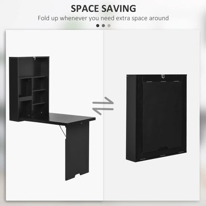 Wall Mounted Fold Out Desk, Multi-Functional Space Saving, Black Writing Desks at Gallery Canada
