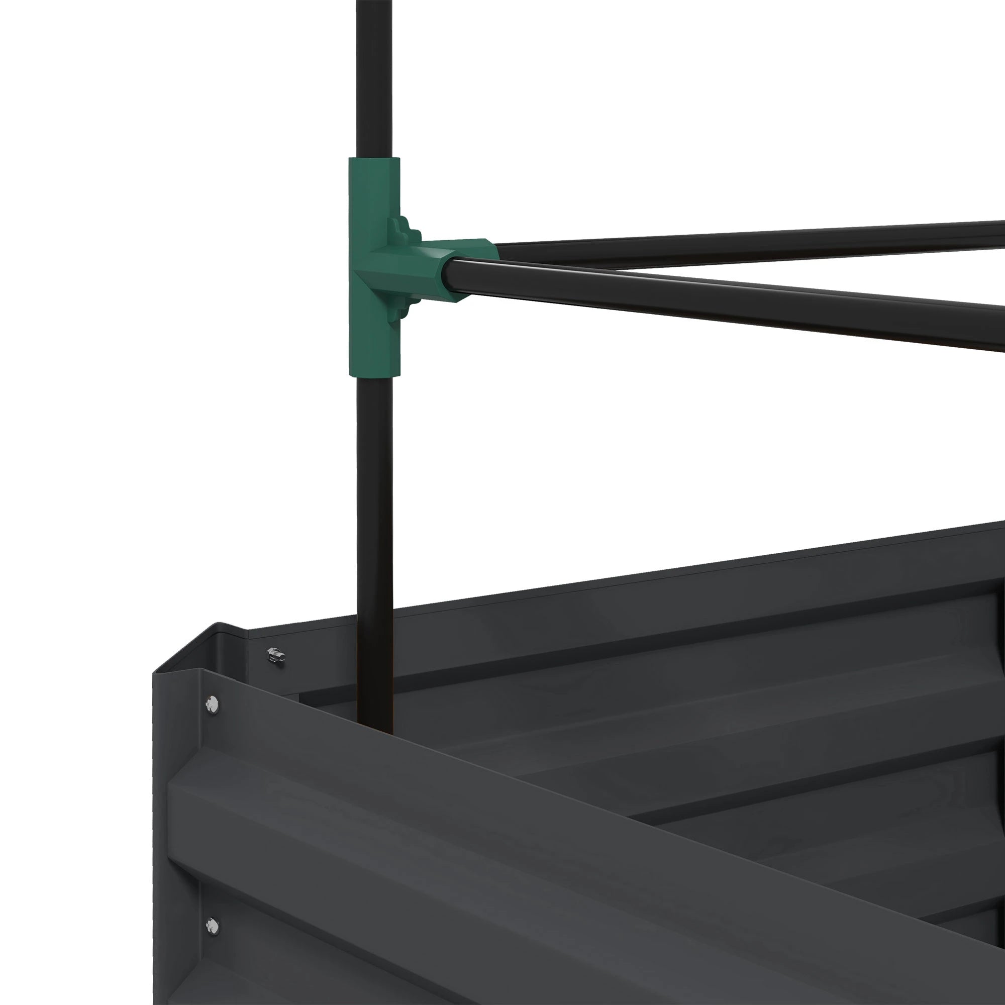 Galvanized Planter Box, Raised Garden Bed with Trellis, Grey Galvanized Planter Boxes at Gallery Canada