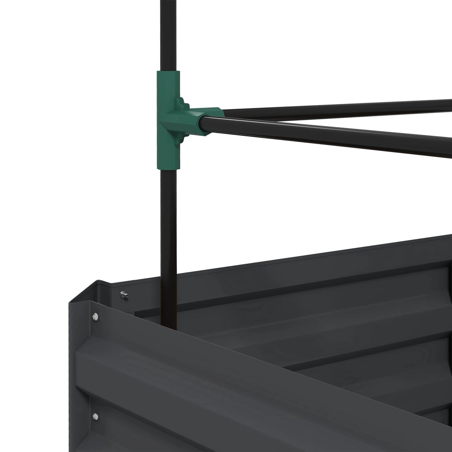 Galvanized Planter Box, Raised Garden Bed with Trellis, Grey Galvanized Planter Boxes at Gallery Canada