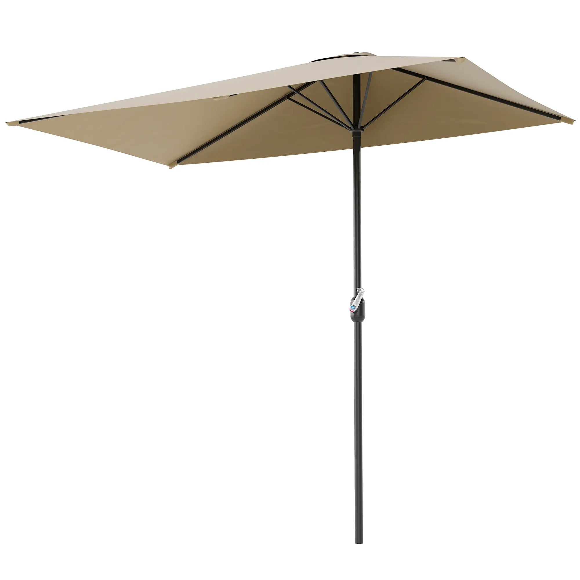 8ft Half Round Outdoor Patio Umbrella, Sun Shade, 5 Ribs Half Round Umbrellas at Gallery Canada