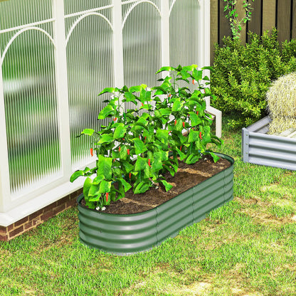 4.9 x 2 x 1ft Galvanized Raised Garden Bed Kit, Metal Planter Box, Green