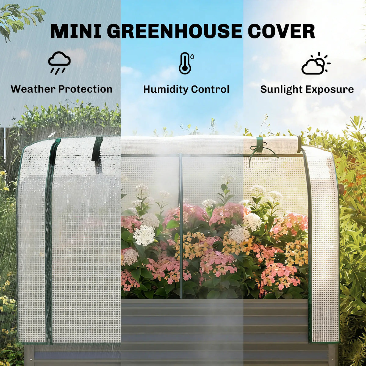 Galvanised Raised Garden Bed, Greenhouse Cover, Metal Planter Box, Dark Grey Elevated Garden Beds at Gallery Canada