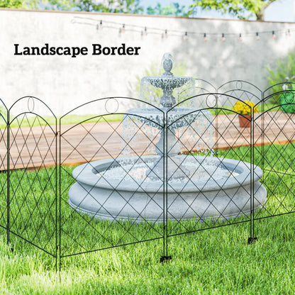 4 Pack Garden Fencing, Decorative Fence Panels, Animal Barrier, Flower Edging, Circle, Black Garden Fences at Gallery Canada