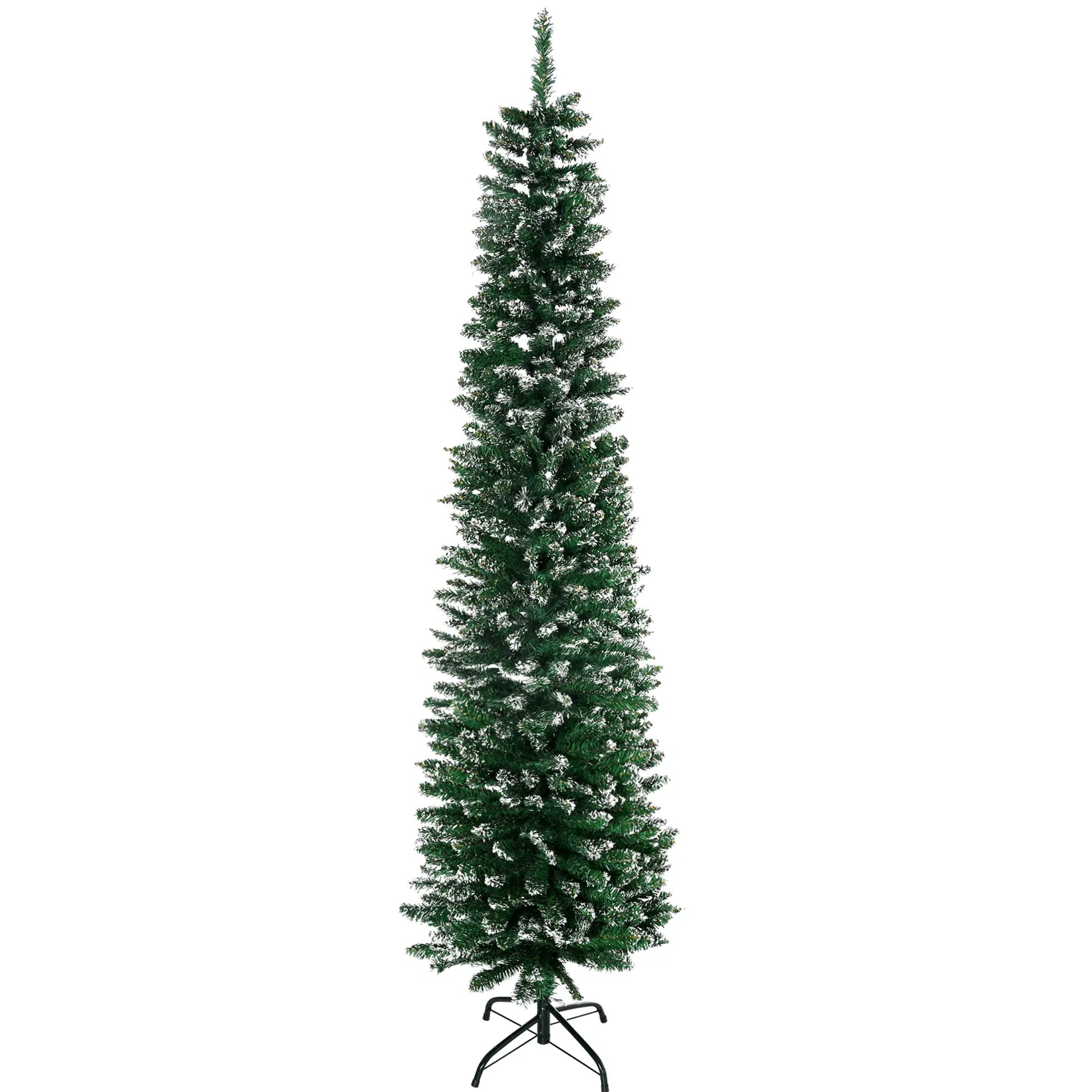 6FT Artificial Snow Dipped Christmas Tree, Foldable Stand, Green Artificial Christmas Trees at Gallery Canada