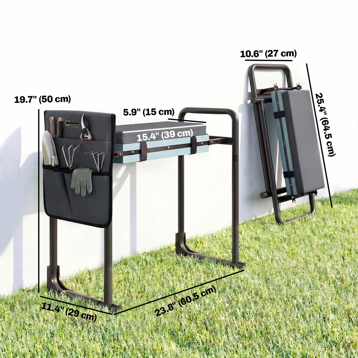 Heavy Duty Foldable Garden Kneeler Seat, Extendable Steel Legs Garden Accessories at Gallery Canada