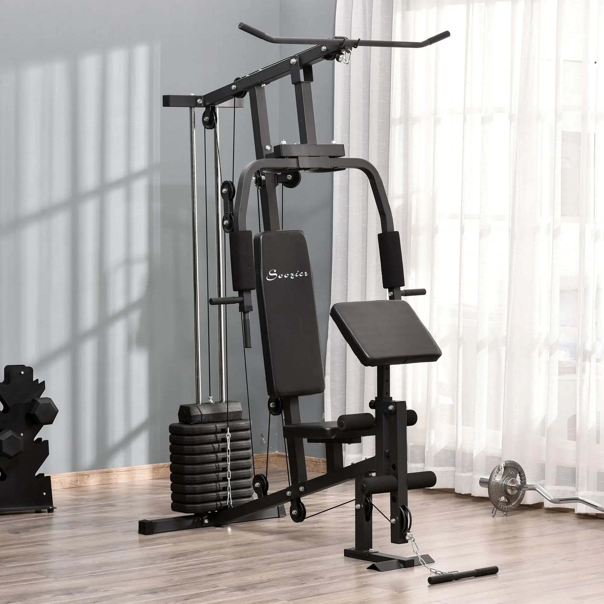 Multifunction Home Gym, Power Exercise Machine, Weight Training, Black Power Towers at Gallery Canada