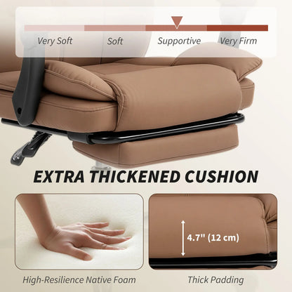 Reclining Office Chair, Executive Desk Chair, Headrest, Footrest, Brown Executive & Manager Chairs at Gallery Canada