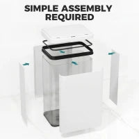 40 L Poubelle Automatique, Couvercle à Fermeture Douce, Acier Inoxydable, Blanc
