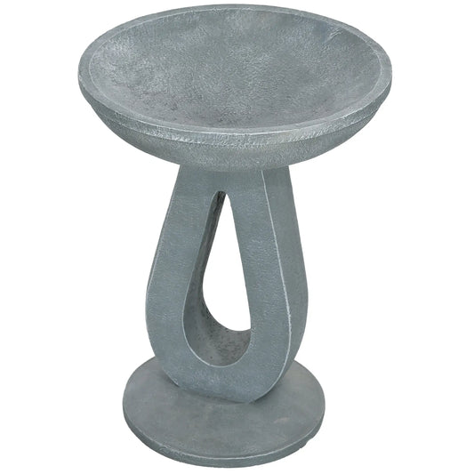 Outdoor Resin Bird Bath, 20.1" Tall, Garden Yard Patio, Stone Look Garden Decor Grey at Gallery Canada