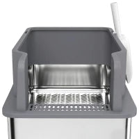 Stainless Steel Sifting Litter Box With Scoop And 10 Pads Cat Litter Box Enclosures at Gallery Canada