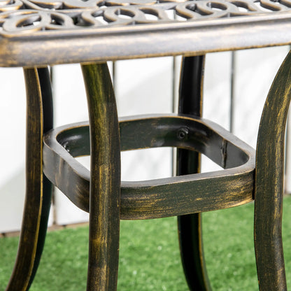 Aluminum Outdoor Side Table, 21" Square, Umbrella Hole, Bronze Patio Side Tables at Gallery Canada
