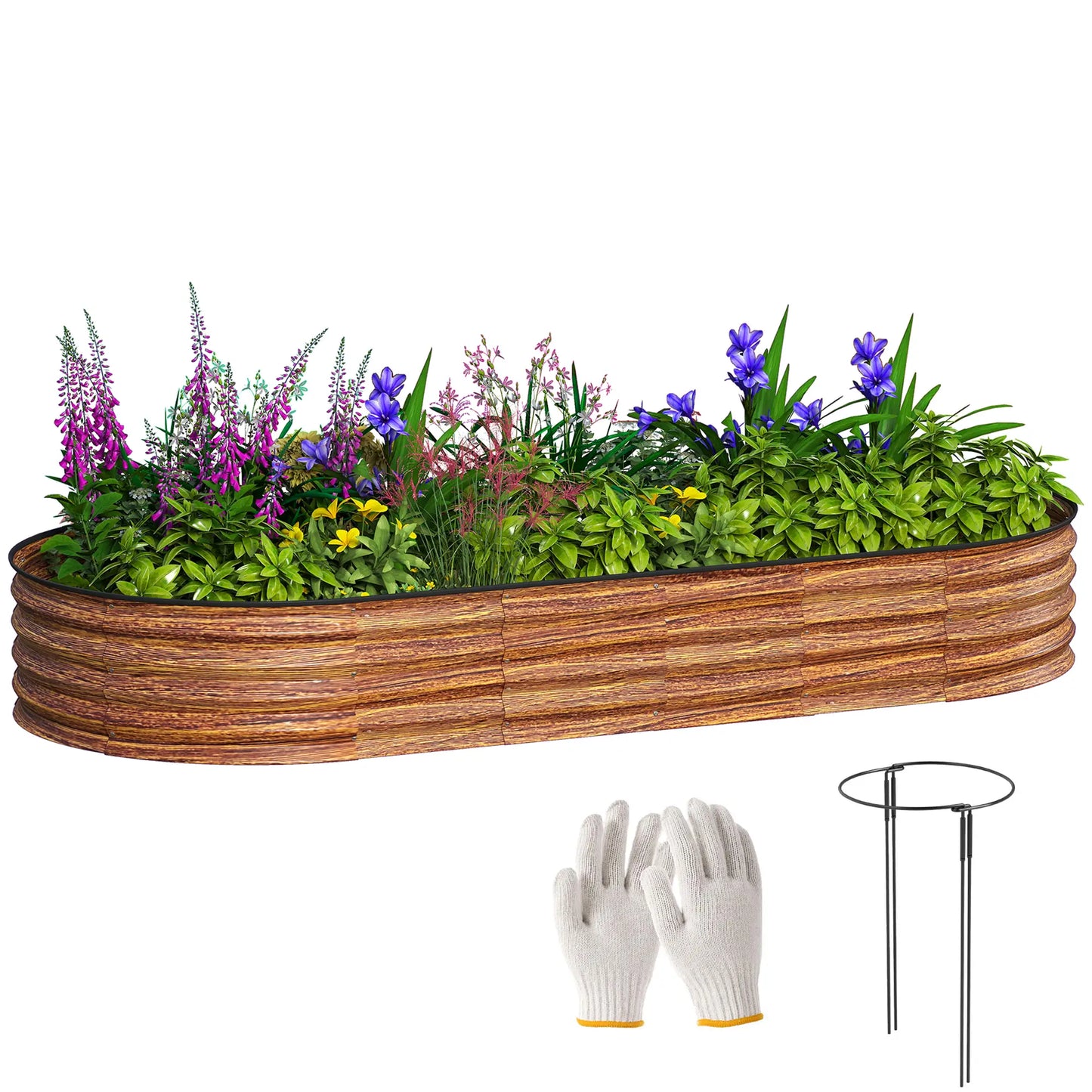 Large Outdoor Planter Box, 7' x 3' x 1', Galvanized Raised Garden Bed, Brown Galvanized Planter Boxes at Gallery Canada