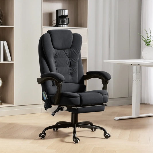 7-Point Vibrating Massage Chair with Footrest, Reclining Back, Black Massage Chairs Black at Gallery Canada