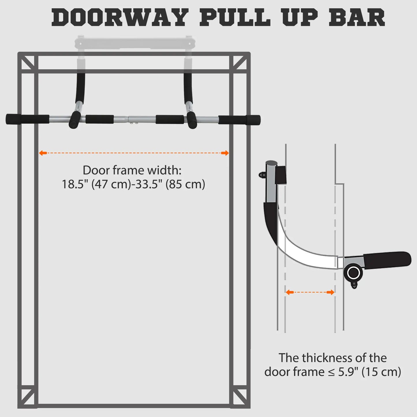 Doorway Pull-Up Bar, Home Fitness Horizontal Chin-Up Bar, Grey Strength Training Equipment at Gallery Canada