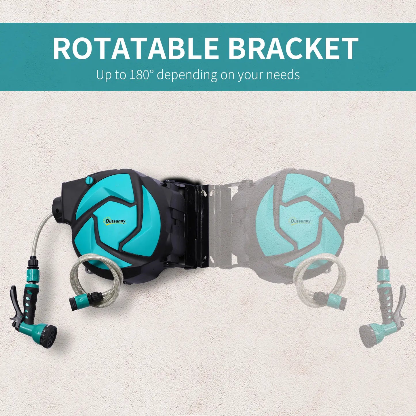 33 ft Retractable Garden Hose Reel, Wall Mounted, Dark Grey Garden Accessories at Gallery Canada