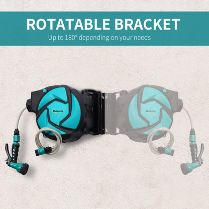 33 ft Retractable Garden Hose Reel, Wall Mounted, Dark Grey Garden Accessories at Gallery Canada