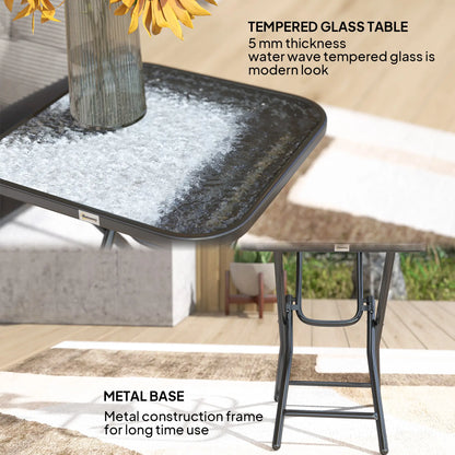 Folding Coffee Table, Tempered Glass Tabletop, Portable Bistro Table Patio Side Tables at Gallery Canada