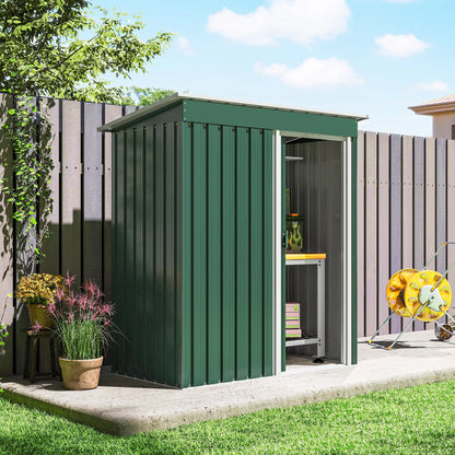 5 x 3 FT Outdoor Storage Shed, Steel Frame, Sliding Door, Green Sheds at Gallery Canada