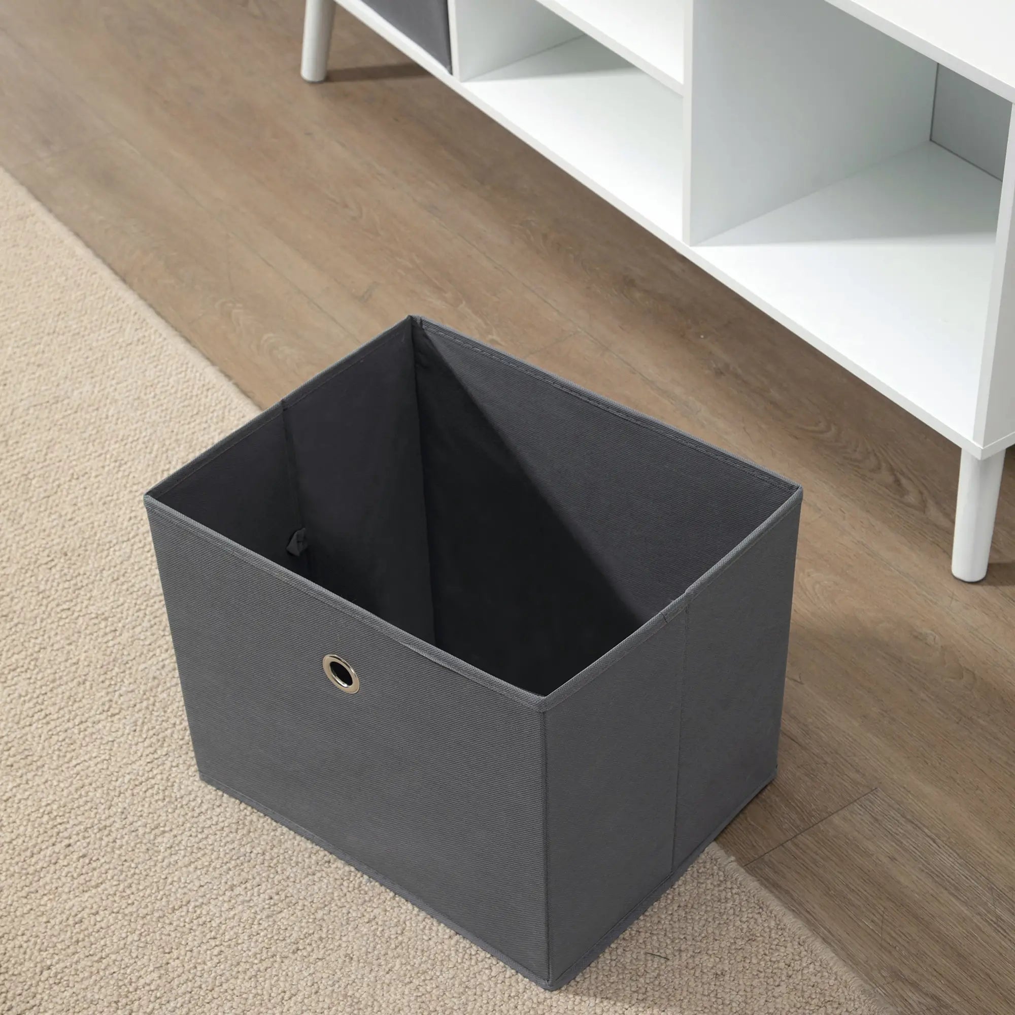 Modern TV Stand with Foldable Drawers, Shelves, White TV Stands at Gallery Canada