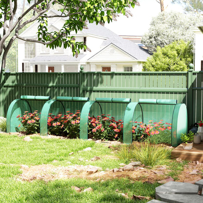 13' x 3.3' x 2.6' Mini Tunnel Greenhouse, PE Cover, Steel Frame, Zipped Doors, Green Greenhouses at Gallery Canada