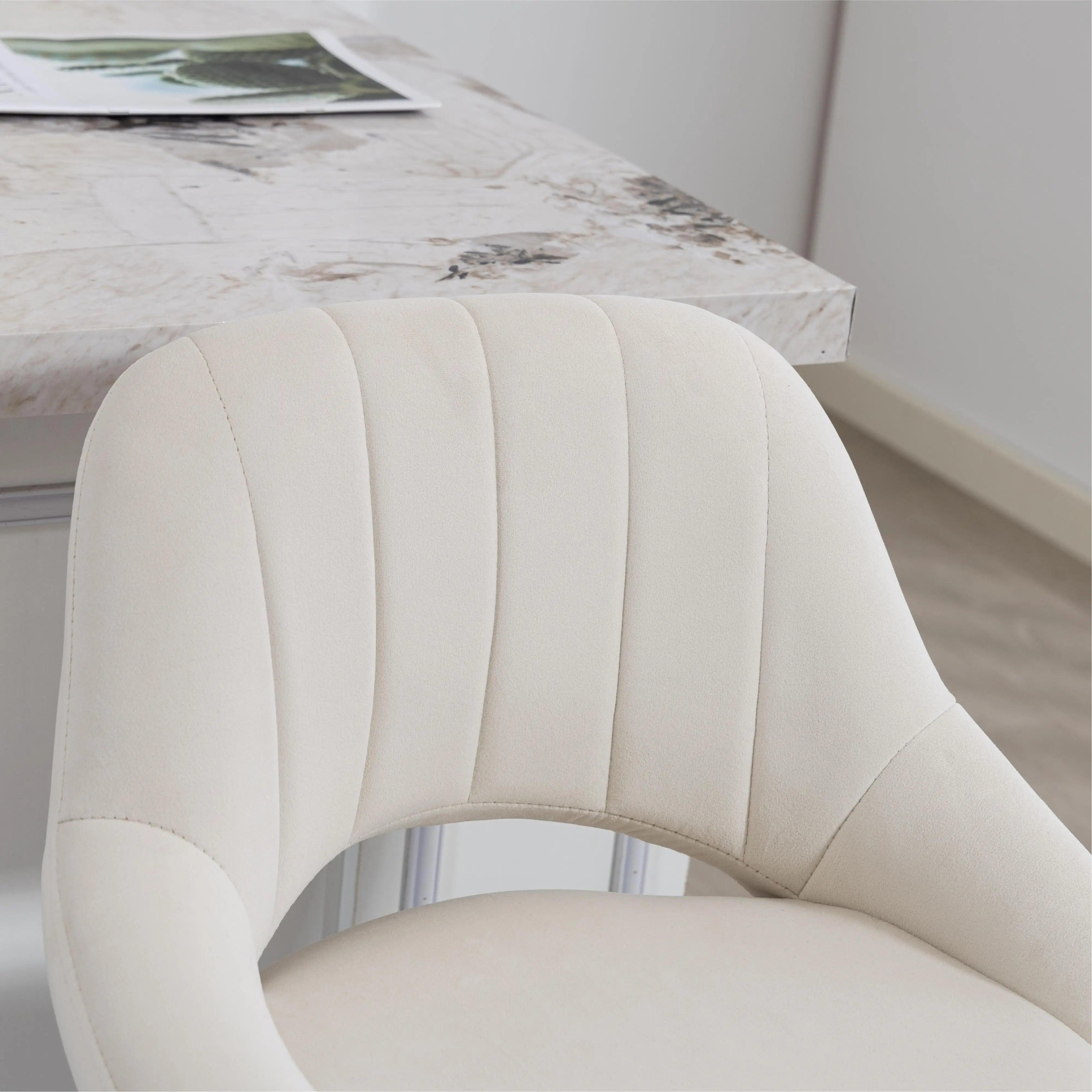 Swivel Bar Stools Set of 2, Adjustable Height, Plush Upholstered, Cream Bar Stools at Gallery Canada
