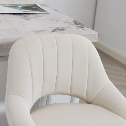 Swivel Bar Stools Set of 2, Adjustable Height, Plush Upholstered, Cream Bar Stools at Gallery Canada