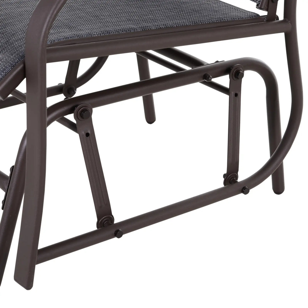 3 Piece Patio Glider Set, Mesh Seat, Glass Top Table, Grey Outdoor Gliders at Gallery Canada