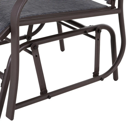 3 Piece Patio Glider Set, Mesh Seat, Glass Top Table, Grey Outdoor Gliders at Gallery Canada