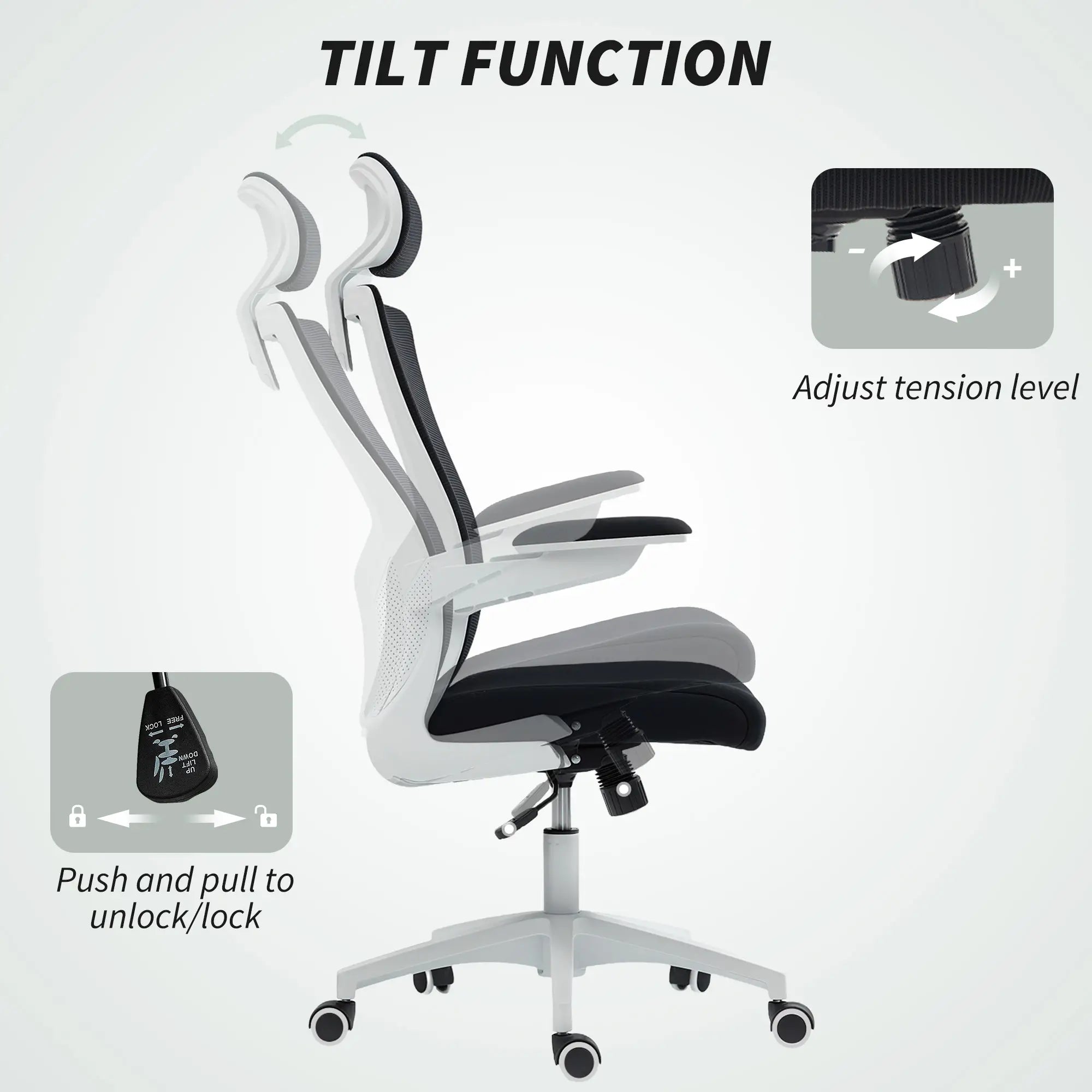 Ergonomic Office Chair, Swivel Desk Chair, Adjustable Lumbar Support, Headrest, Flip-Up Armrests, Black Task Chairs at Gallery Canada