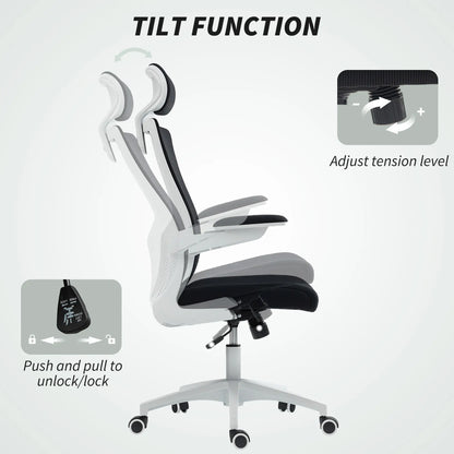 Ergonomic Office Chair, Swivel Desk Chair, Adjustable Lumbar Support, Headrest, Flip-Up Armrests, Black Task Chairs at Gallery Canada
