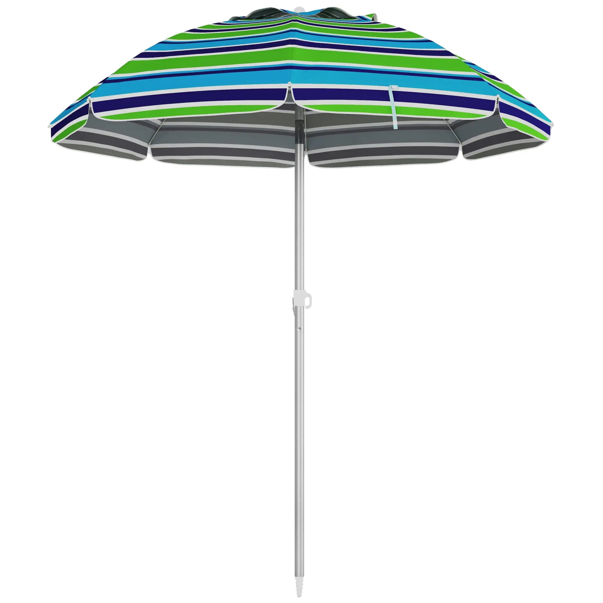 6ft Adjustable Beach Umbrella, Sand Anchor, Tilt Bag, 40+ UV, Multicolour Beach Umbrellas at Gallery Canada