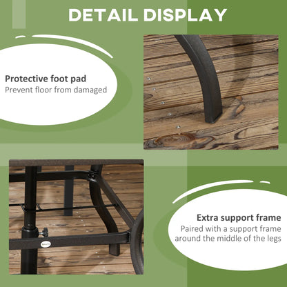 37" Square Outdoor Dining Table for 4, Plastic Board Tabletop, Mixed Brown, Brown Patio Side Tables at Gallery Canada