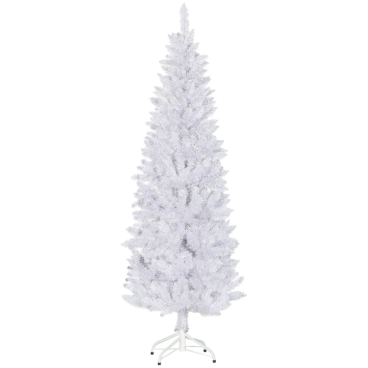 6ft Pencil Artificial Christmas Tree, 479 Branch Tips, Steel Base, White Pencil Christmas Trees White at Gallery Canada