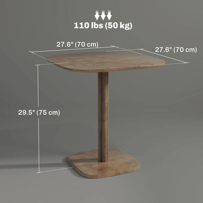 Modern Dining Table For 4, Wood-Effect Top, 27.6" x 27.6", Dark Brown Dining Tables at Gallery Canada