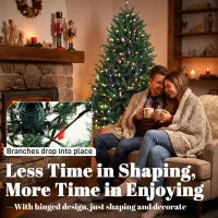6Ft Prelit Christmas Tree, Warm White & Multi-Colour LEDs, Colorado Blue Spruce