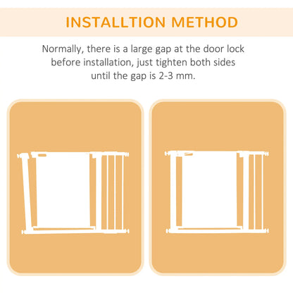 29.5"-40.6" Metal Pet Gate, Auto Closing Door, Double Locking, White Houses, Kennels & Pens at Gallery Canada