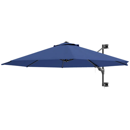 9.6 x 9.6 ft Wall Mounted Umbrella, Rotating Patio Parasol, Dark Blue Sun Umbrellas Charcoal Grey, Dark Blue at Gallery Canada