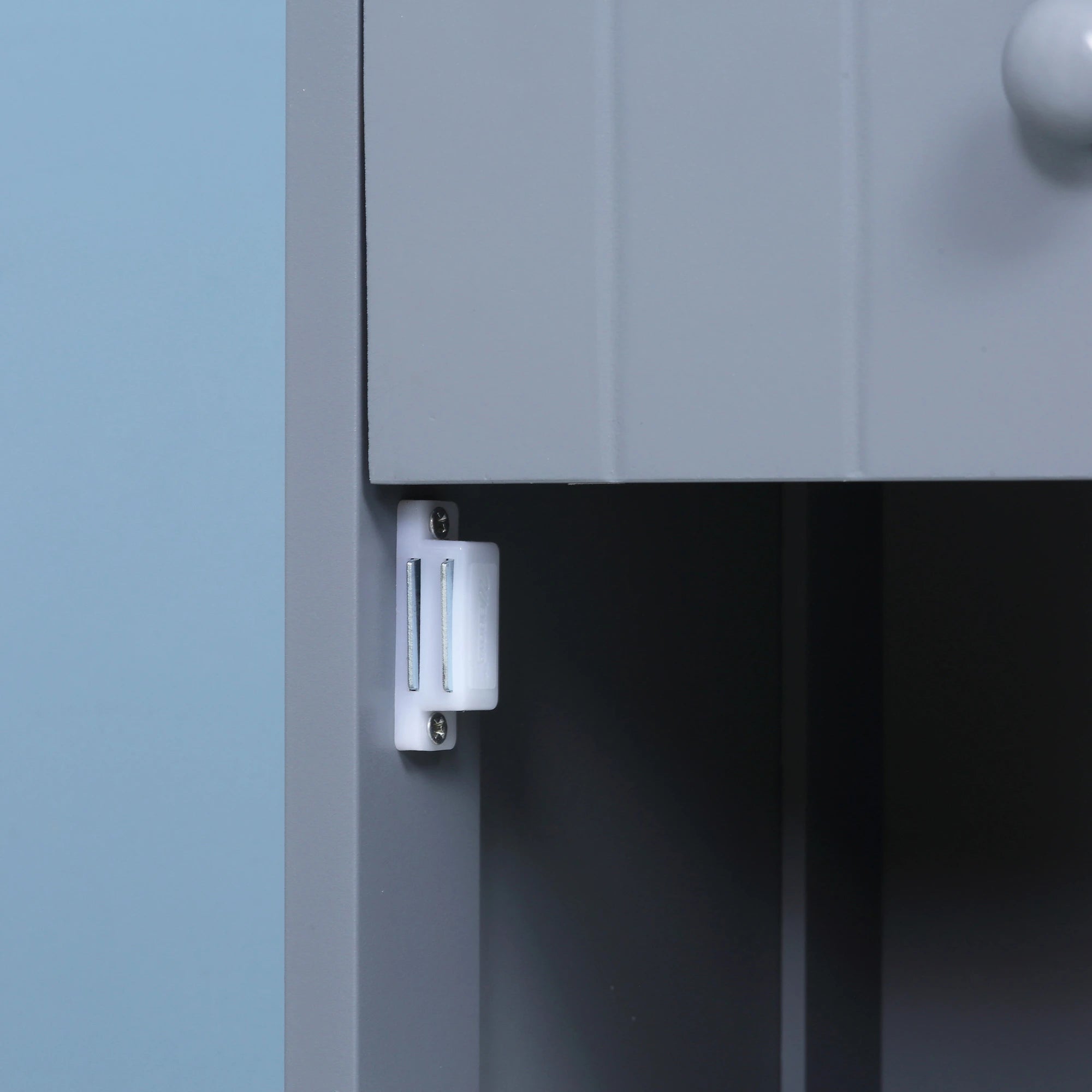 Tall Bathroom Storage Cabinet, 3-Tier Shelves with Drawer, Door, Grey Bathroom Cabinets at Gallery Canada