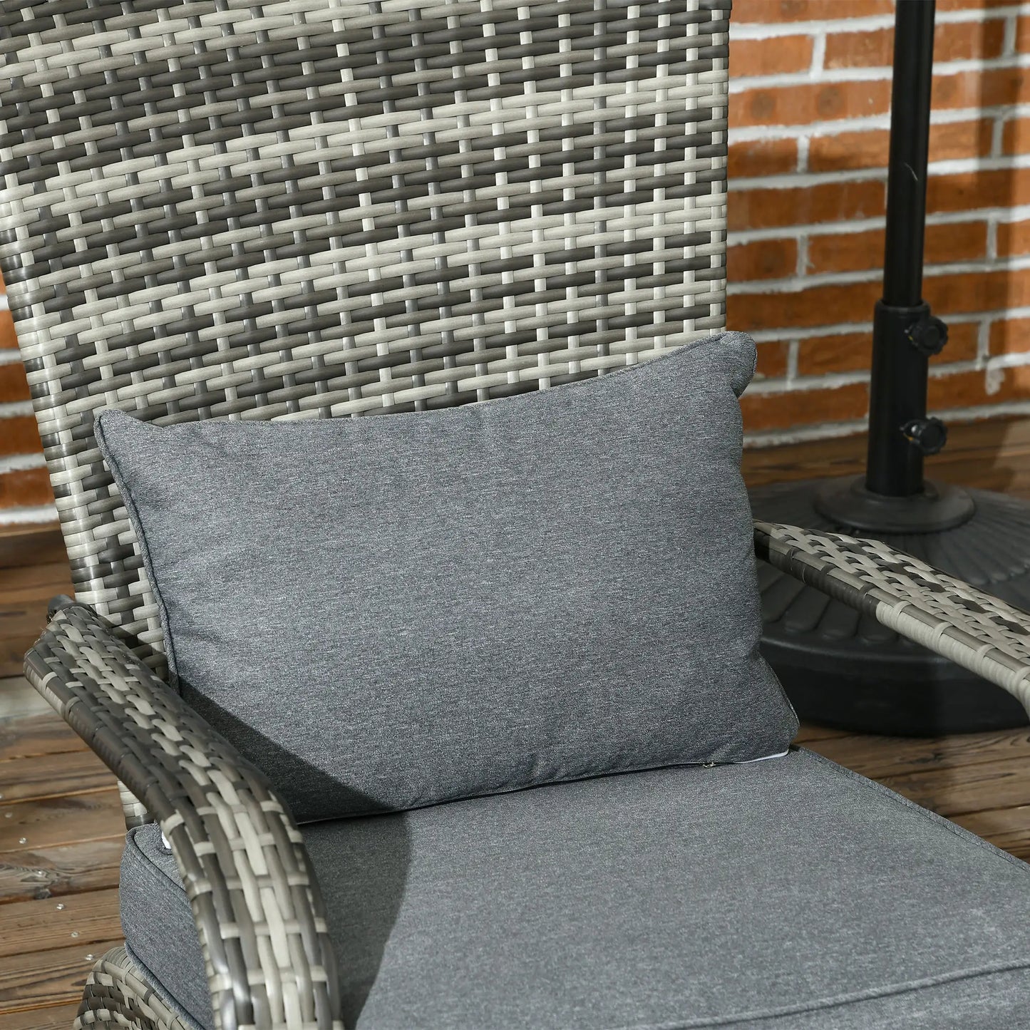 Wicker Adirondack Chair, Outdoor PE Rattan, w/ Cushions, Grey Patio Chairs at Gallery Canada