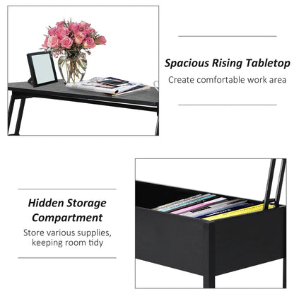 39" Lift Top Coffee Table, Hidden Storage, Living Room, Black Coffee Tables at Gallery Canada