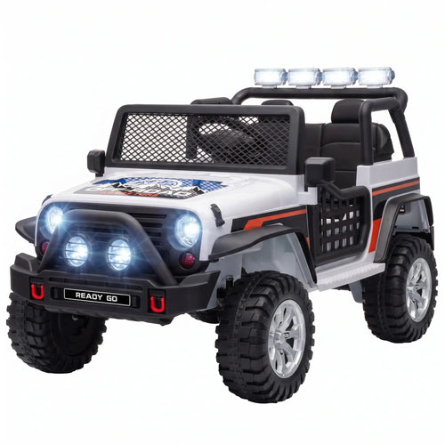 12V 2-Seater Ride on Truck Car, White