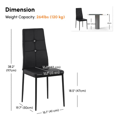 Modern Dining Chairs Set of 4, Upholstered High Back, Black Bar Stools at Gallery Canada